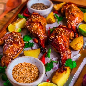 Shrimp-Stuffed Chicken Drumsticks